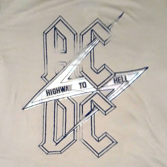 AC/DC Highway to Hell Foil Bolt metal rock Official T-Shirt XXL 2XL NWT - Picture 2 of 2